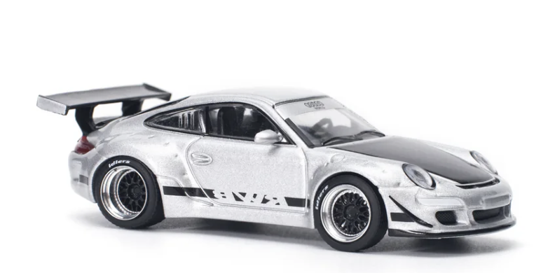 PORSCHE 997 RWB SILVER POPRACE 1/64