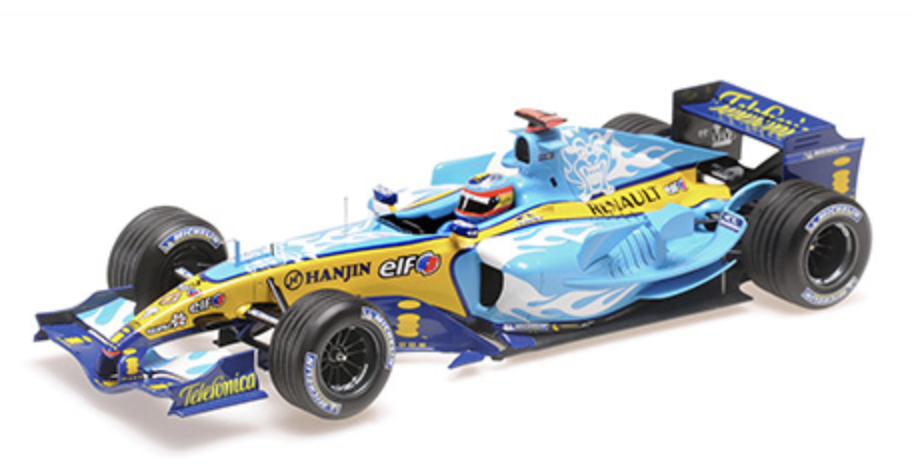 RENAULT F1 TEAM R25 FERNANDO ALONSO 2EME BELGIAN GP 2005 1/18 MINICHAMPS