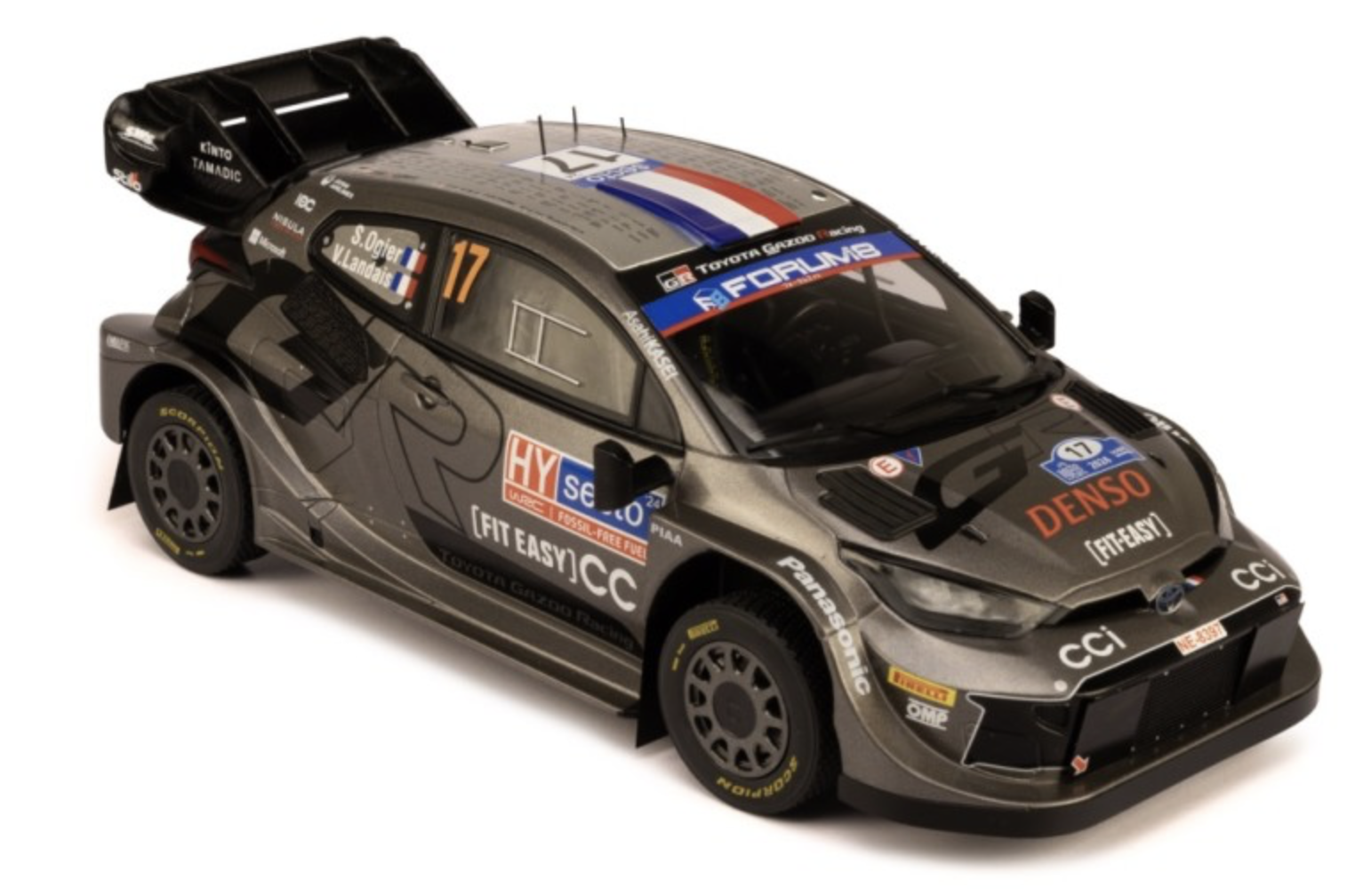 TOYOTA GR YARIS RALLY1 HYBRID #17 S.OGIER - V.LANDALS WINNER RALLY FINLAND 2024 1/18 IXO