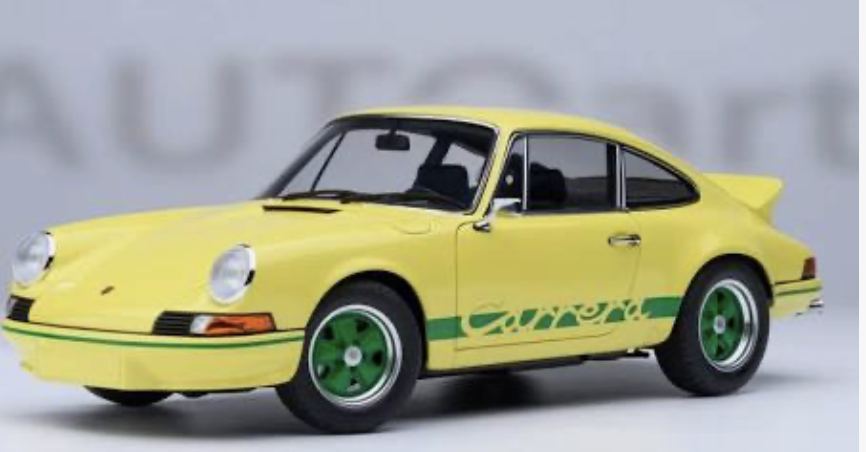 Porsche 911 Carrera RS 2.7 jaune / vert AUTO ART 1/18°