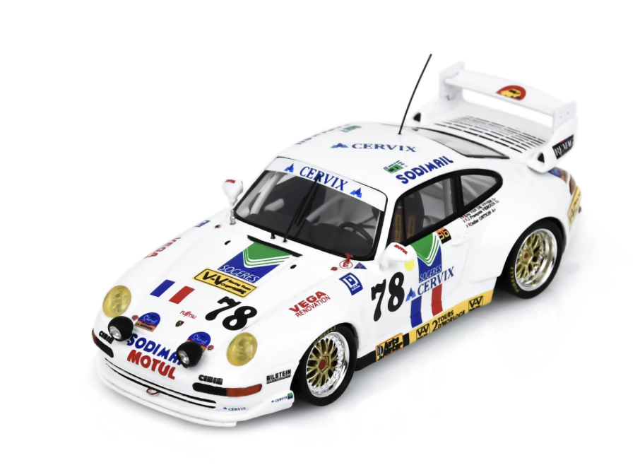 PORSCHE 911 GT2 NO.78 16TH LE MANS 24H 1995 D. ORTION - J-F. VEROUX - E. VAN DE VYVER SPARK 1/43