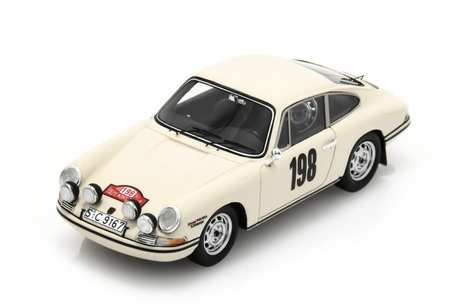 PORSCHE 911 T/R NO. 198 RALLY MONTE CARLO 1968 S. ZASADA - J. DOBRZAŃSKI SPARK 1/43
