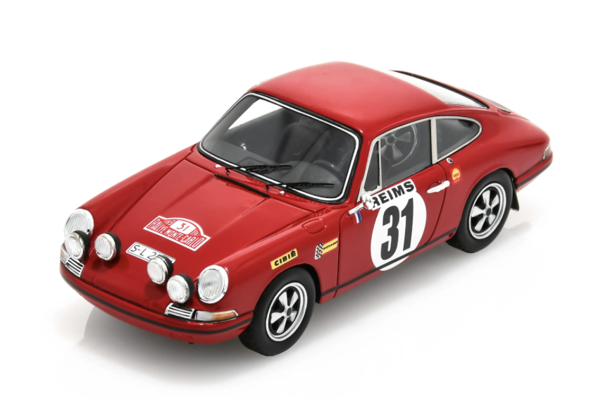 PORSCHE 911S NO.31 2ND RALLY MONTE CARLO 1969 G. LARROUSSE - J-C. PERRAMOND SPARK 1/43