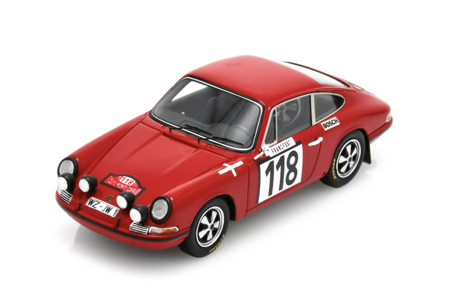 PORSCHE 911S NO.118 RALLY MONTE CARLO 1970 H-J. WALTER - H. RACK SPARK 1/43