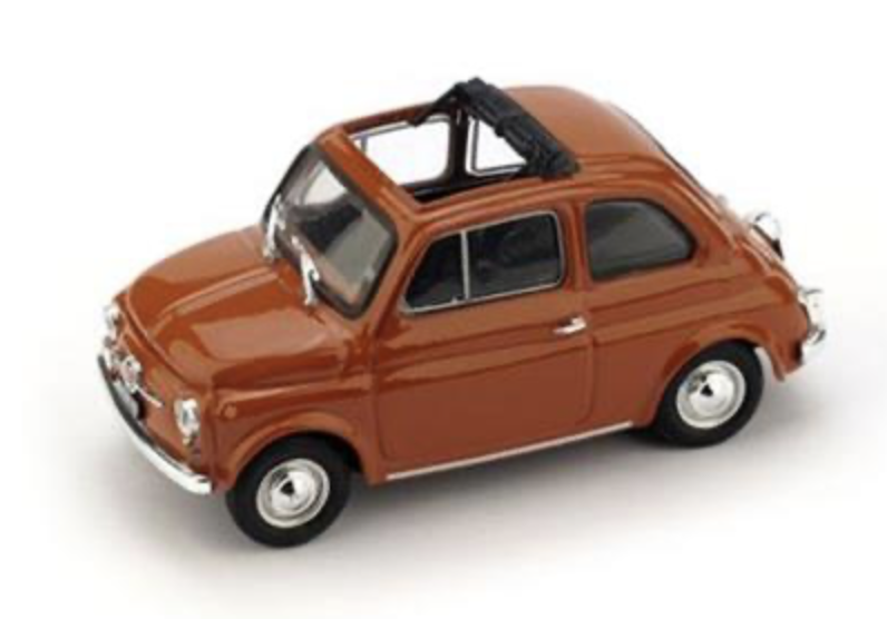 Fiat 500F Tetto Aperto Open 1965 Rosso Corallo Chiaro BRUMM 1/43°