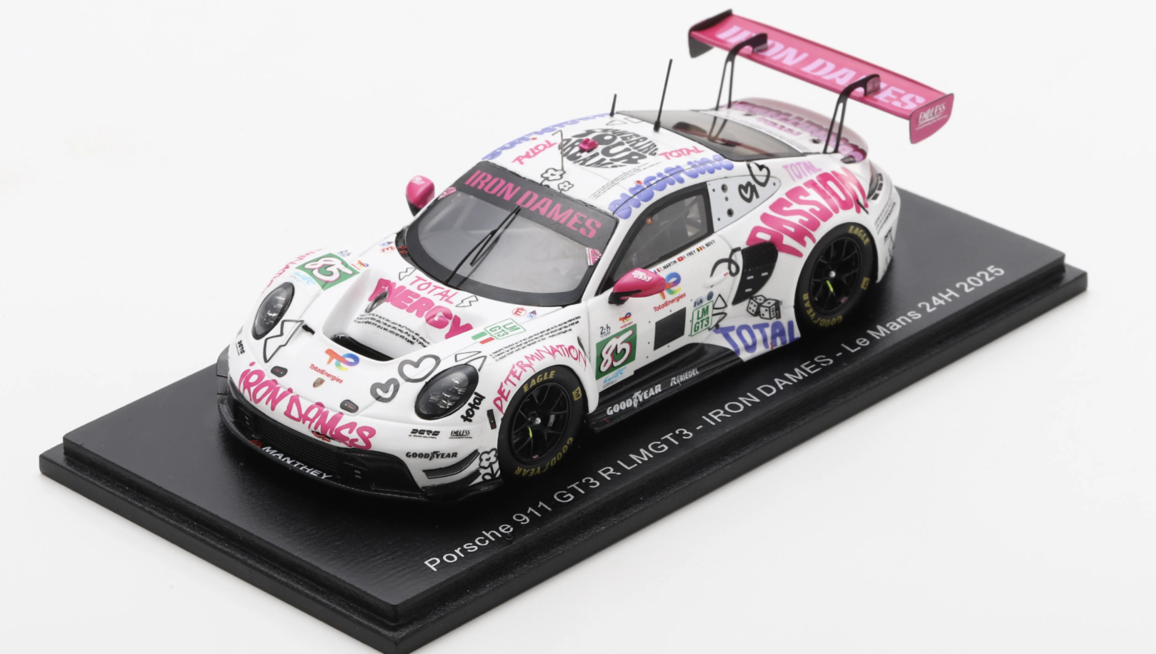 PORSCHE 911 GT3 R LMGT3 NO.85 IRON DAMES LE MANS 24H 2025 C. MARTIN - R. FREY - S. BOVY SPARK 1/43
