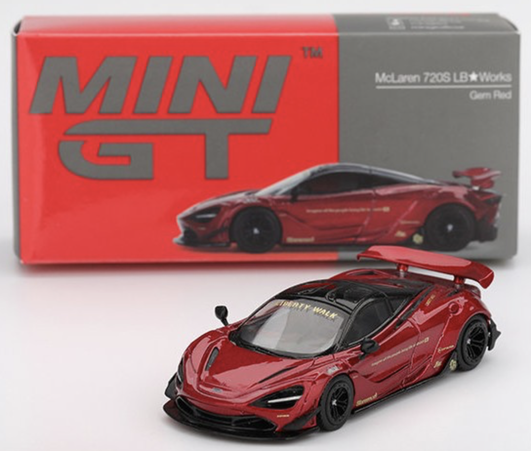 MCLAREN 720S LB Works Gem Red 2022 LHD 1/64 MINI GT