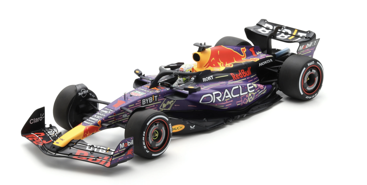 ORACLE RED BULL RACING RB19 NO.1 ORACLE RED BULL RACING WINNER LAS VEGAS GP 2023 MAX VERSTAPPEN 1/12 SPARK
