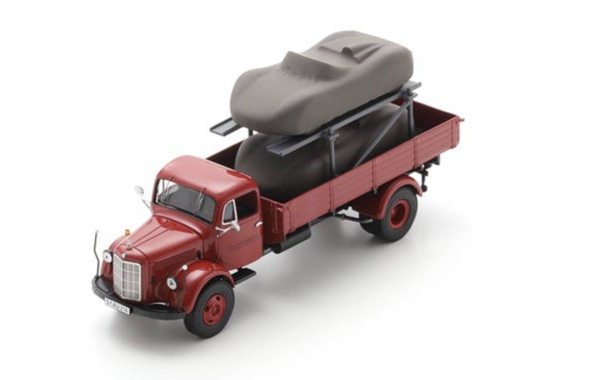 MERCEDES-BENZ L3500 "Porsche-Renndienst" with Porsche 718 RS 1/43 SCHUCO