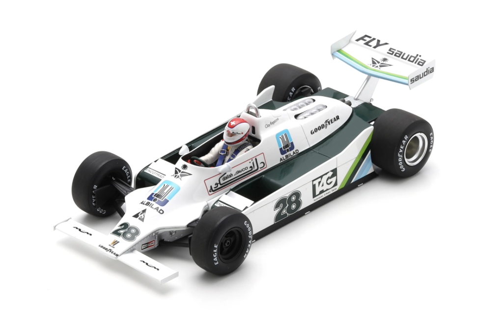 WILLIAMS FW07 NO.28 WINNER BRITISH GP 1979 CLAY REGAZZONI 1/18 SPARK