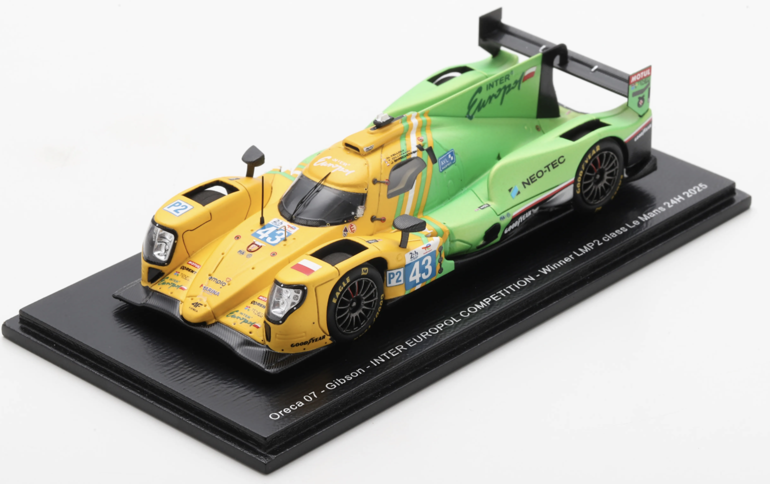 ORECA 07 - GIBSON NO.43 INTER EUROPOL COMPETITION WINNER LMP2 CLASS LE MANS 24H 2025 J. SMIECHOWSKI - T. DILLMANN - N. YELLOLY 1/43 SPARK 1/43 SPARK