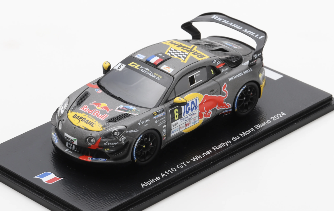 ALPINE A110 GT+ WINNERRALLYE DU MONT BLANC 2024 SÉBASTIEN LOEB - LAURÈNE GODEY 1/43 SPARK