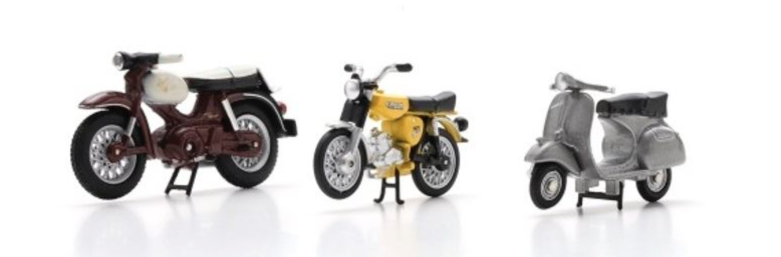 Motorcycle Set w. Kreidler Florett Super/Vespa GS/Simson 1/43 SCHUCO