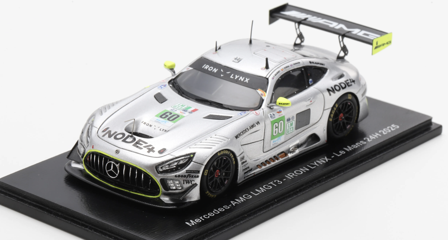 MERCEDES-AMG LMGT3 NO.60 IRON LYNX LE MANS 24H 2025 A. GILBERT - L. HANAFIN - F. RUEDA SPARK 1/43