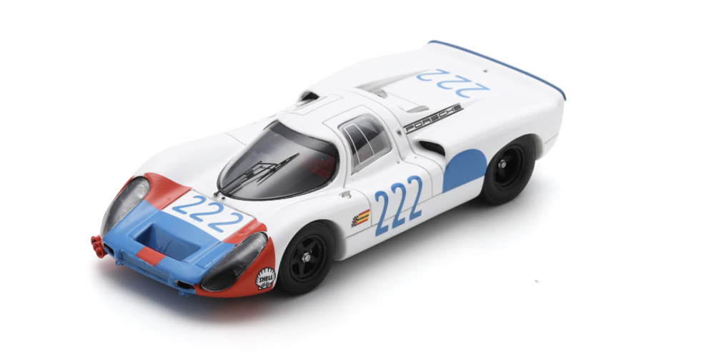 PORSCHE 907 NO.222 4TH TARGA FLORIO 1968 H. HERRMANN - J. NEERPASCH SPARK 1/43
