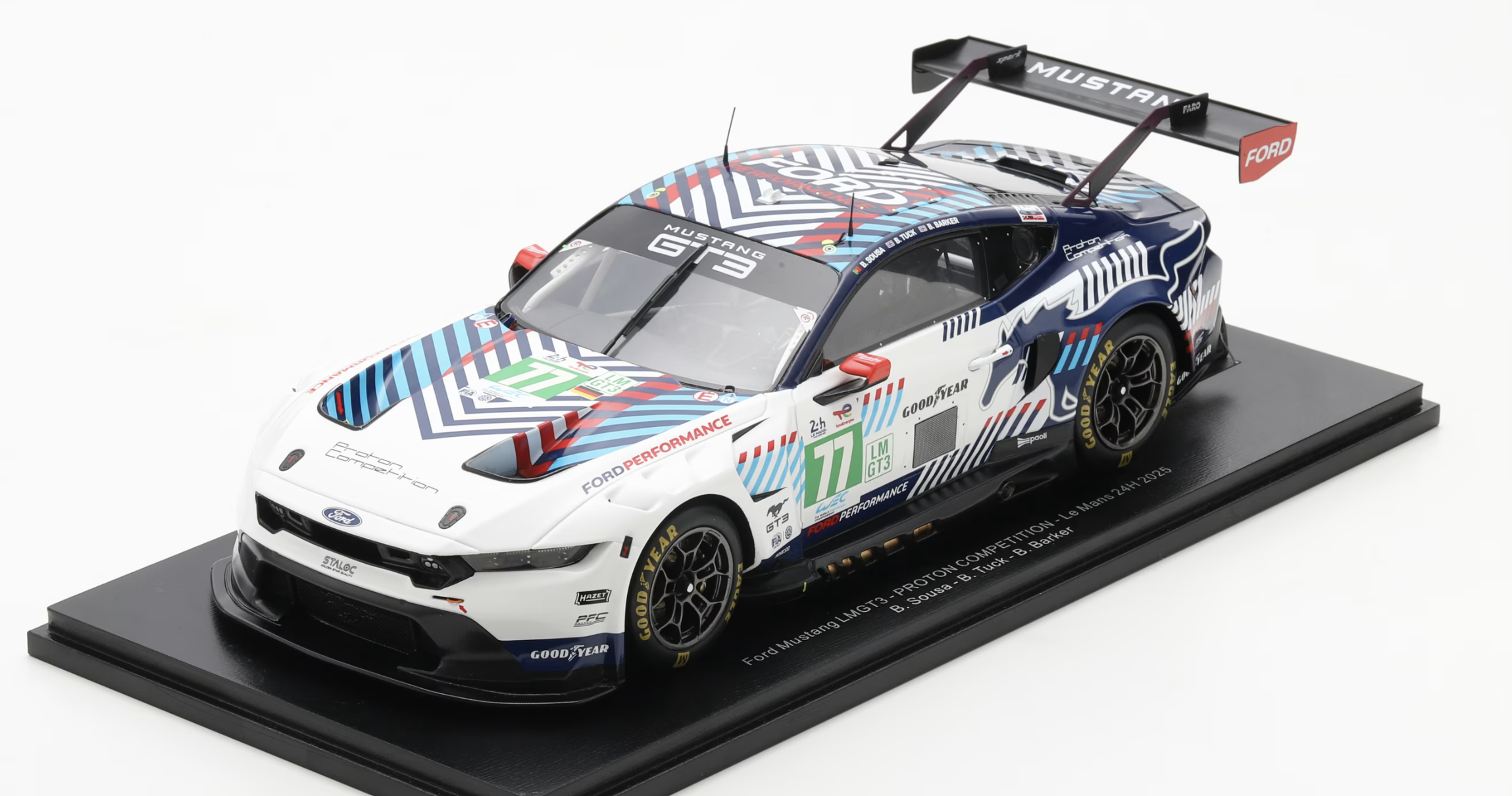 Ford Mustang LMGT3 No.77 PROTON COMPETITION Le Mans 24H 2025 B. Sousa - B. Tuck - B. Barker SPARK 1/18