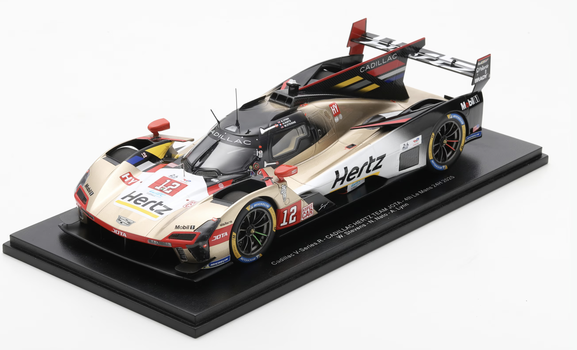 Cadillac V-Series.R No.12 CADILLAC HERTZ TEAM JOTA 4th Le Mans 24H 2025 W. Stevens - N. Nato - A. Lynn SPARK 1/18