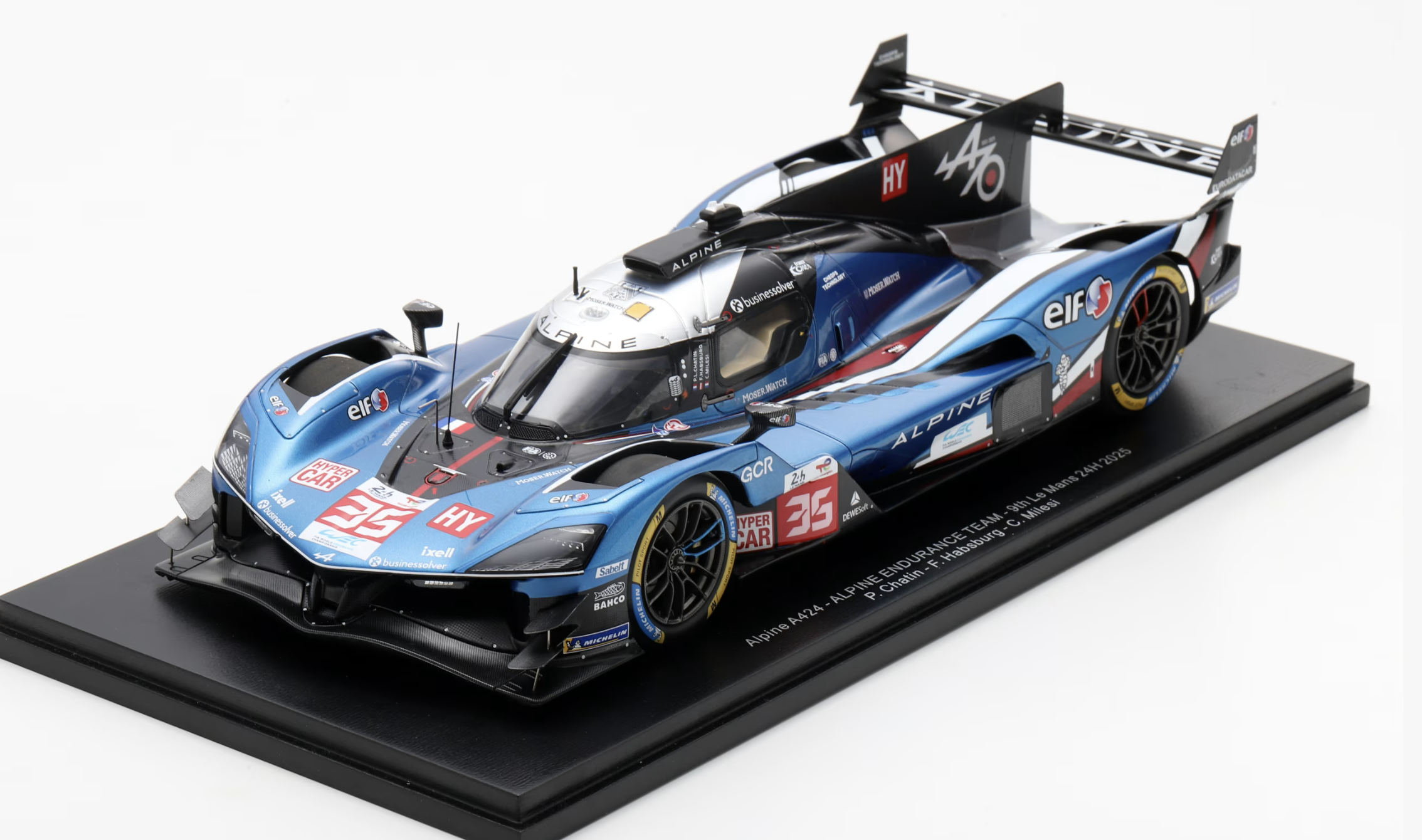 Alpine A424 No.35 ALPINE ENDURANCE TEAM 9th Le Mans 24H 2025 P. Chatin - F. Habsburg - C. Milesi SPARK 1/18
