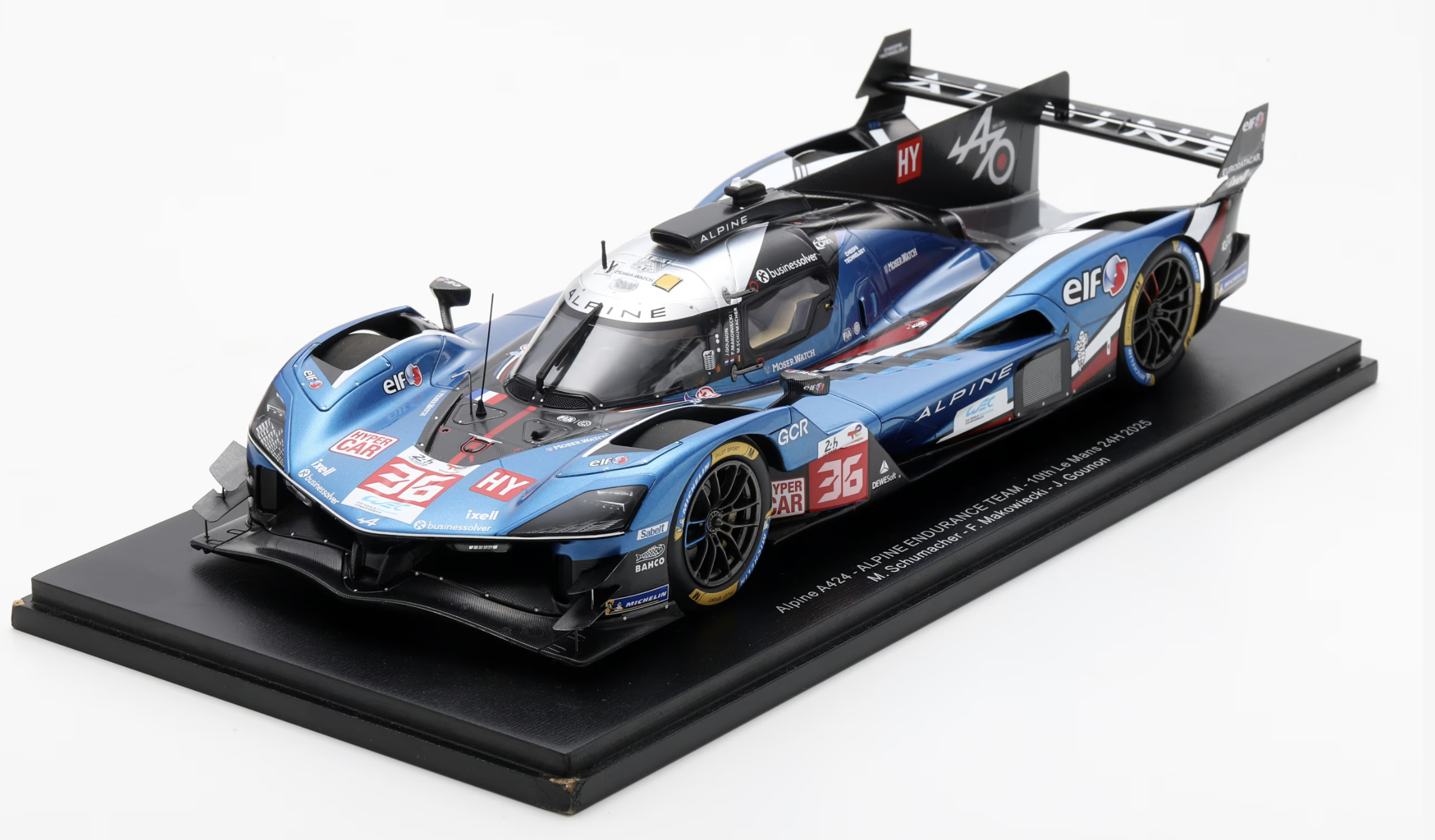 Alpine A424 No.36 ALPINE ENDURANCE TEAM 10th Le Mans 24H 2025 M. Schumacher - F. Makowiecki - J. Gounon SPARK 1/18