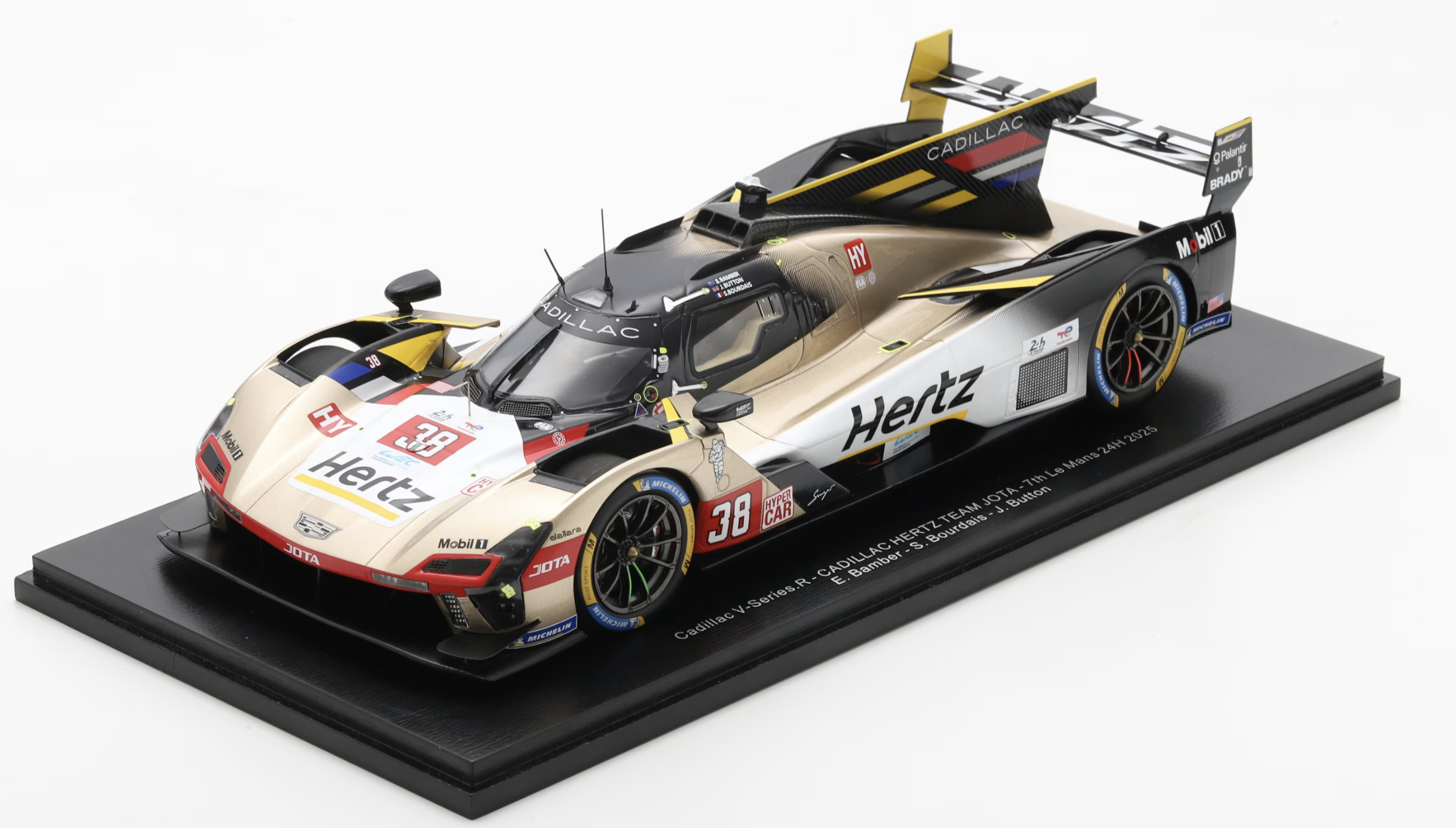 Cadillac V-Series.R No.38 CADILLAC HERTZ TEAM JOTA 7th Le Mans 24H 2025 E. Bamber - S. Bourdais - J. Button SPARK 1/18