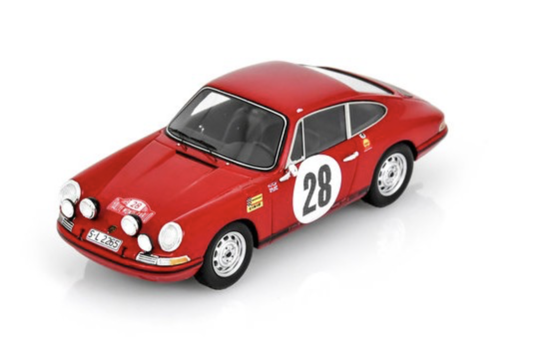 PORSCHE 911S N°28 Rallye Monte Carlo 1969 V. ElFORD - D. Stone 1/43 SPARK