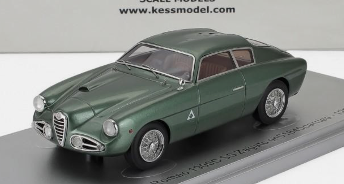 Alfa Romeo 1900C Ss Sn01840 Zagato Coupé 1957 Vert KESS 1/43