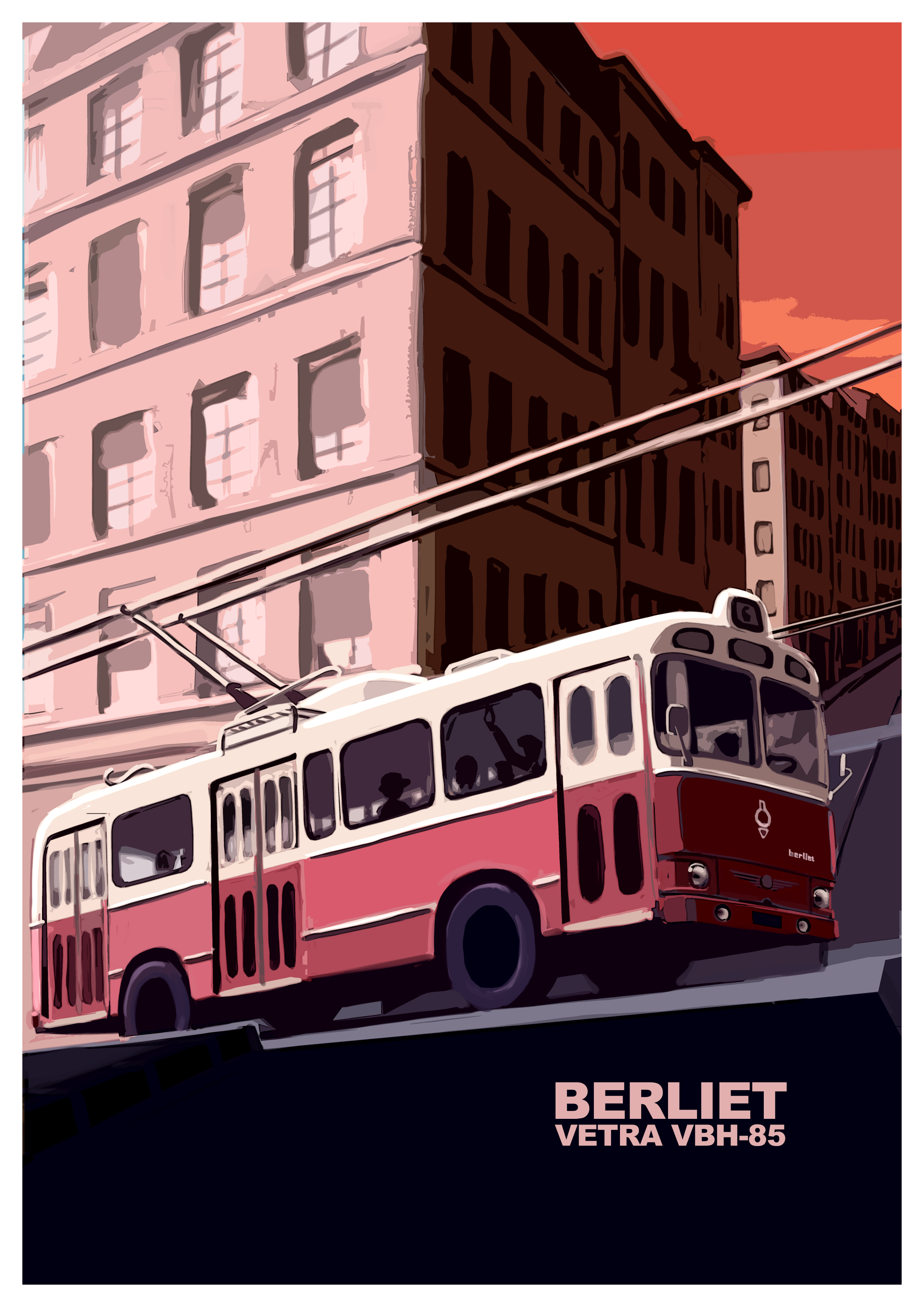 BERLIET VETRA VA3B2 POSTER BY L'AT'LIER 30x40CM
