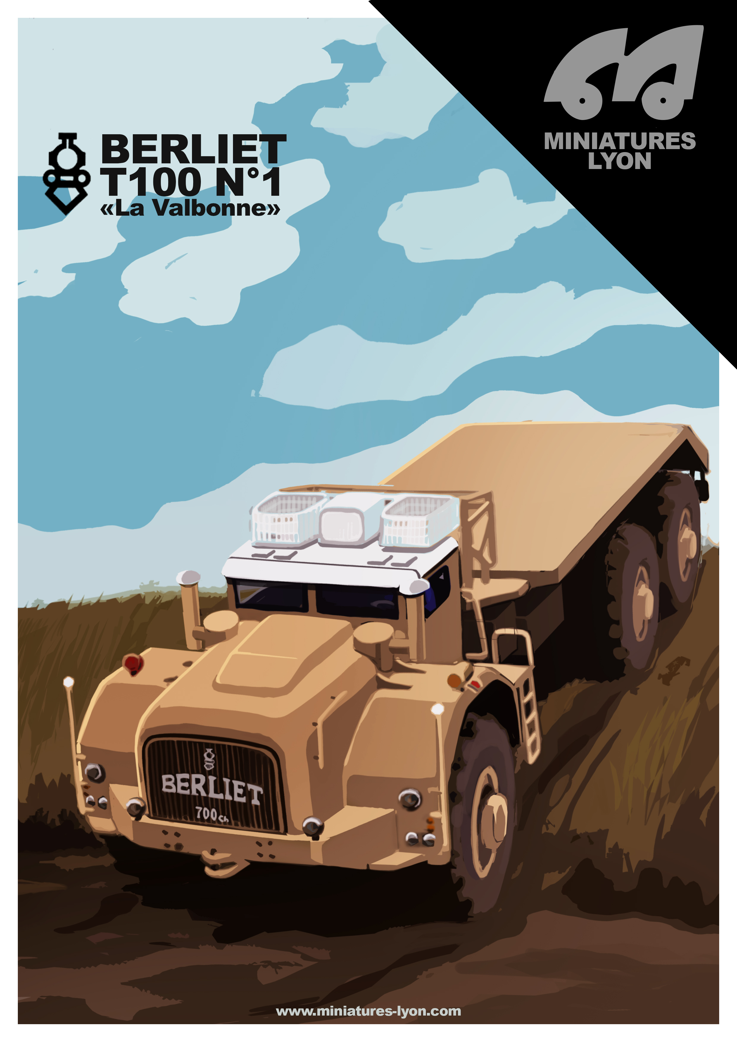 BERLIET T100 POSTER BY L'AT'LIER 30x40CM