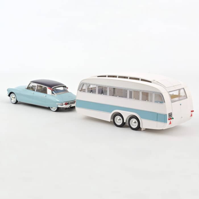 Rare Miniature NOREV DS 19 + Caravane Hénon 1/43 - Noir - Modèle De Collection TBE