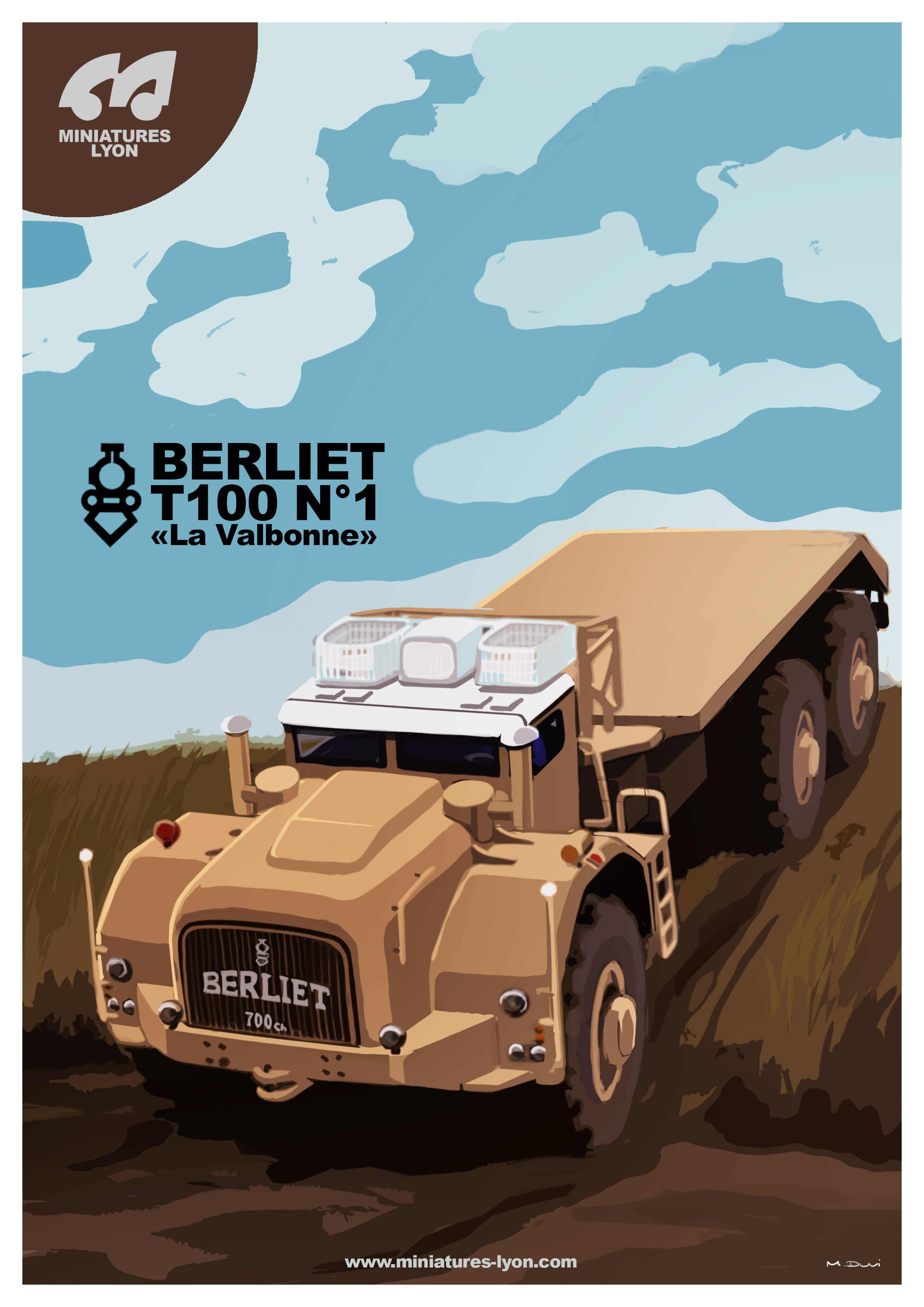 BERLIET T100 POSTER BY L'AT'LIER 30x40CM