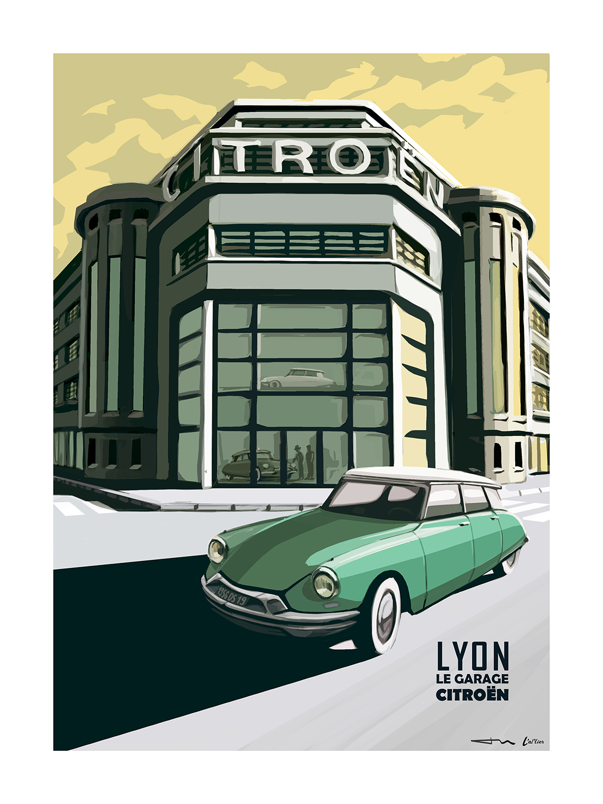 AFFICHE DS19 "35 RUE DE MARSEILLE" L'AT'LIER CREATION