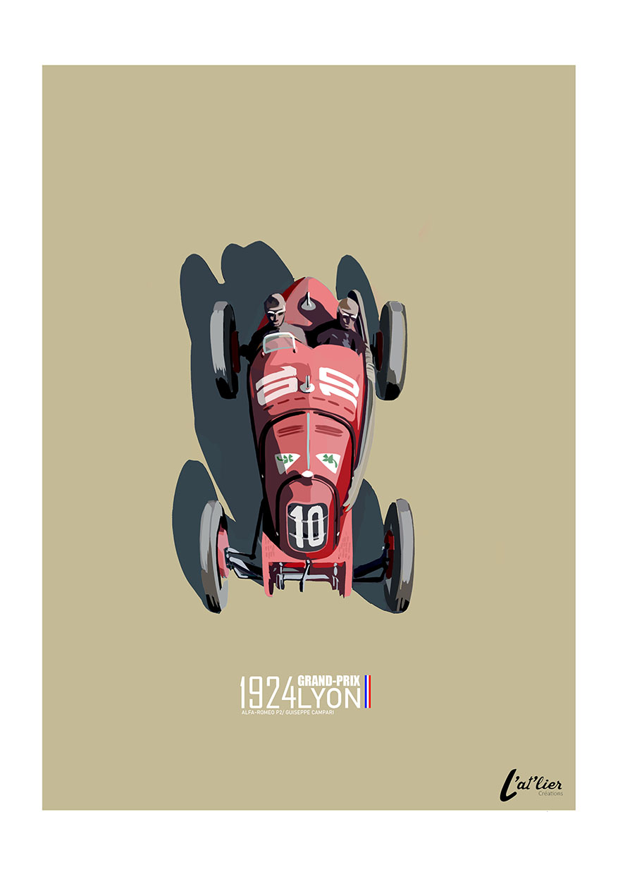 AFFICHE GP DE FRANCE "WINNER 1924" L'AT'LIER CREATIONS