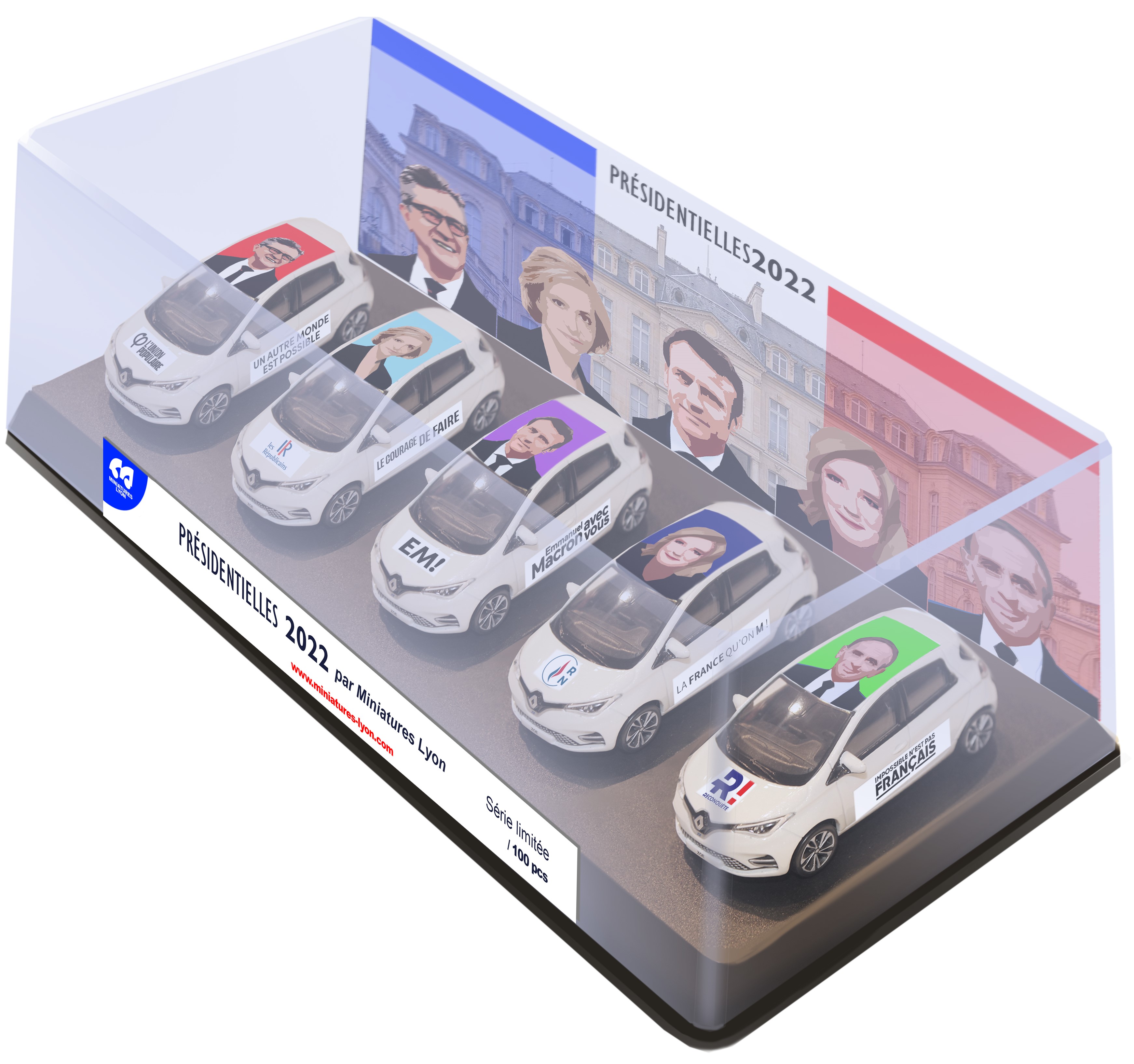 COFFRET RENAULT ZOE PRESIDENTIELLE 2022 MINIATURES LYON