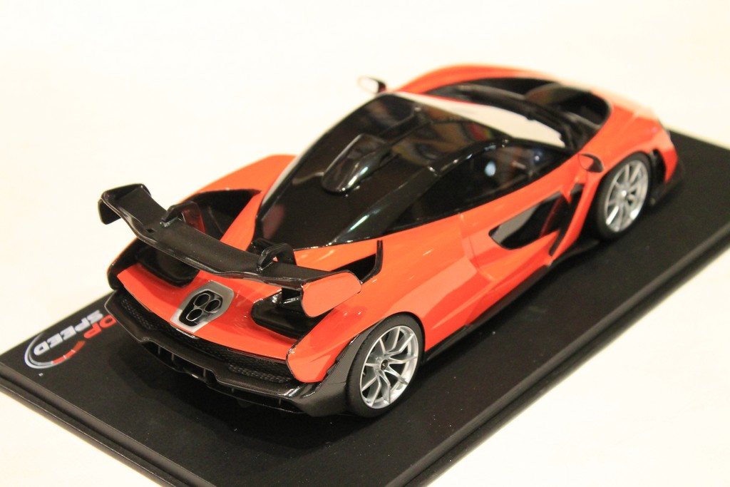 McLAREN SENNA 2019 ORANGE TOP SPEED 1/18°