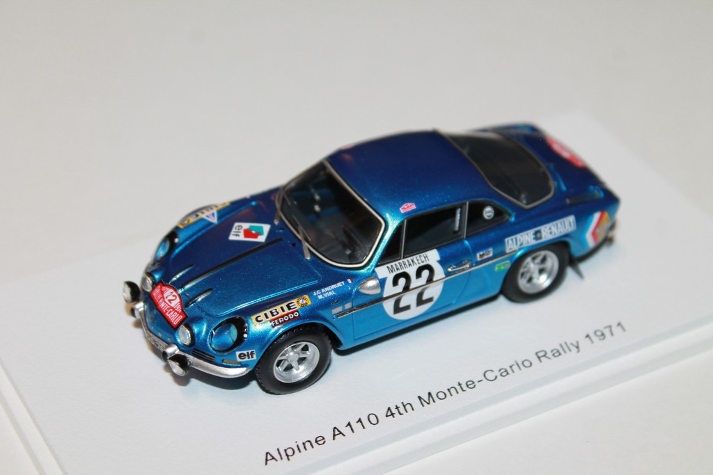 ALPINE A110 N°22 4TH MONTE CARLO RALLYE 1971 SPARK 1/43°