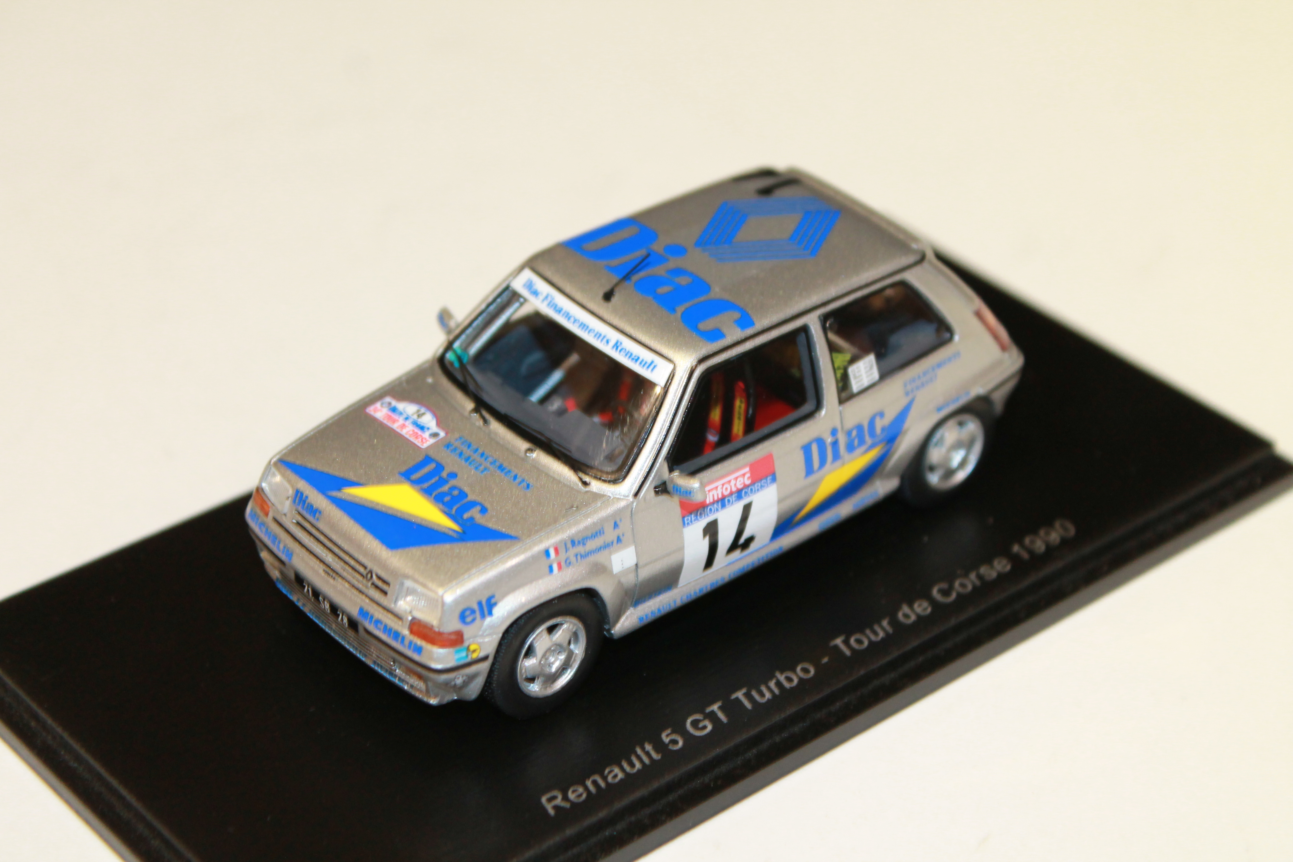 RENAULT 5 GT TURBO N°14 TOUR DE CORSE RALLYE DE FRANCE SPARK 1/43°