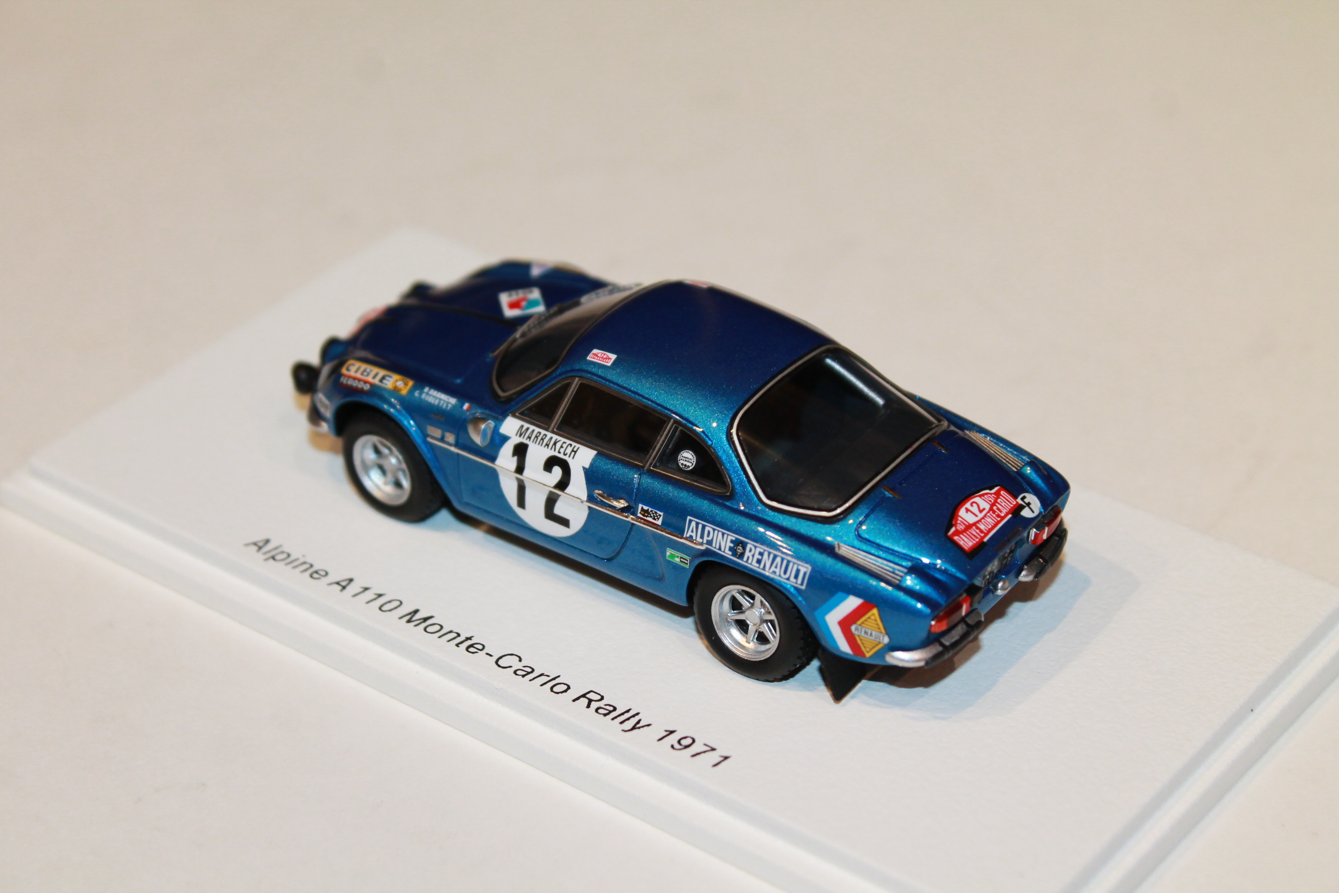 ALPINE A110 N°12 RALLYE MONTE CARLO 1971 SPARK 1/43°