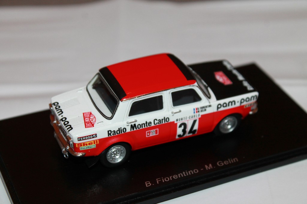 SIMCA 1000 RALLYE 2 MONTE CARLO 1973 N°34 SPARK 1/43°