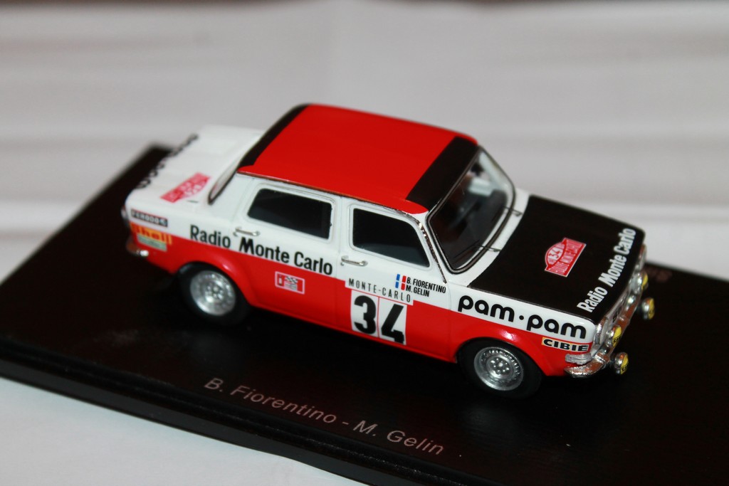 SIMCA 1000 RALLYE 2 MONTE CARLO 1973 N°34 SPARK 1/43°