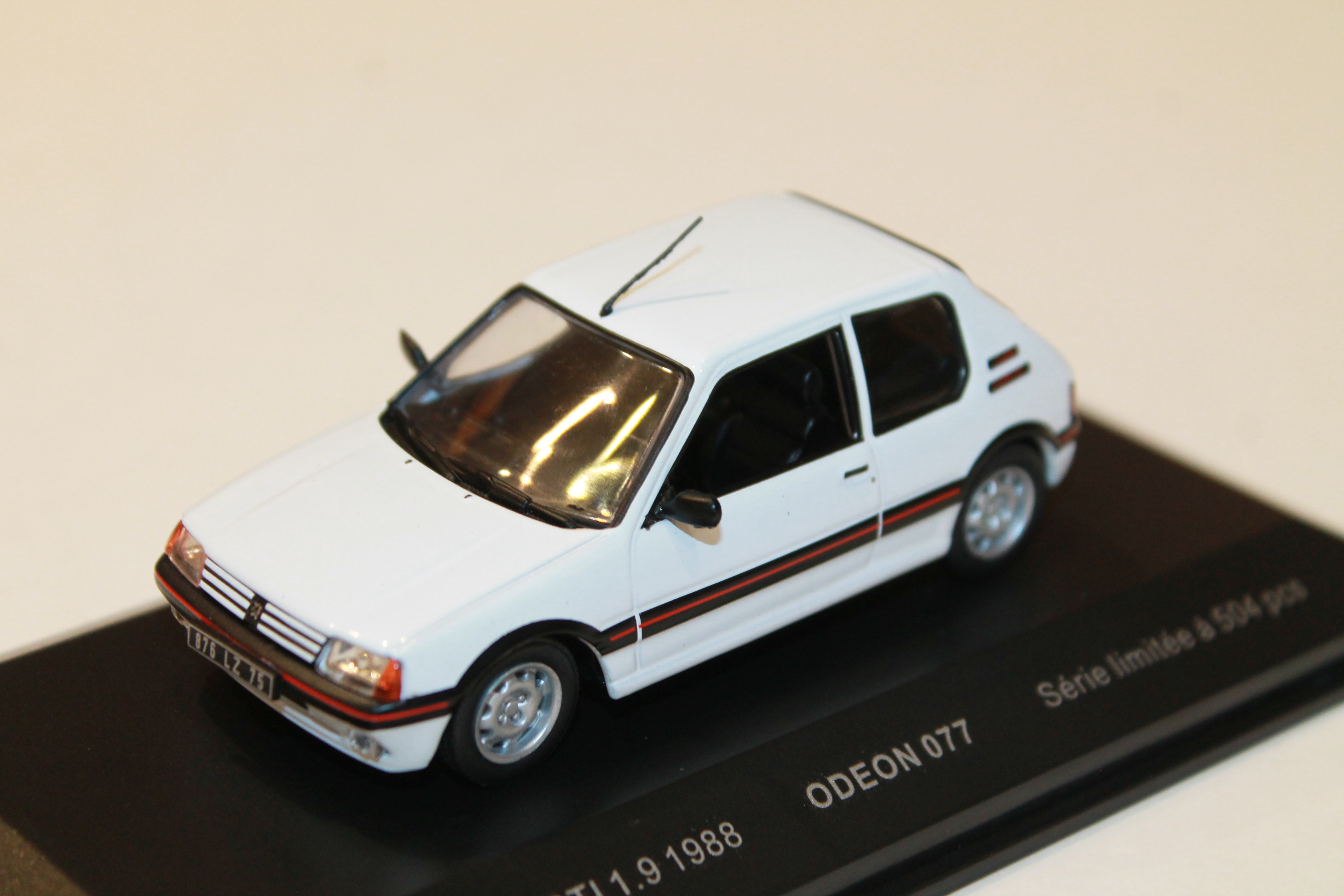 PEUGEOT 205 GTI 1.9 BLANCHE 1988 ODEON 1/43°