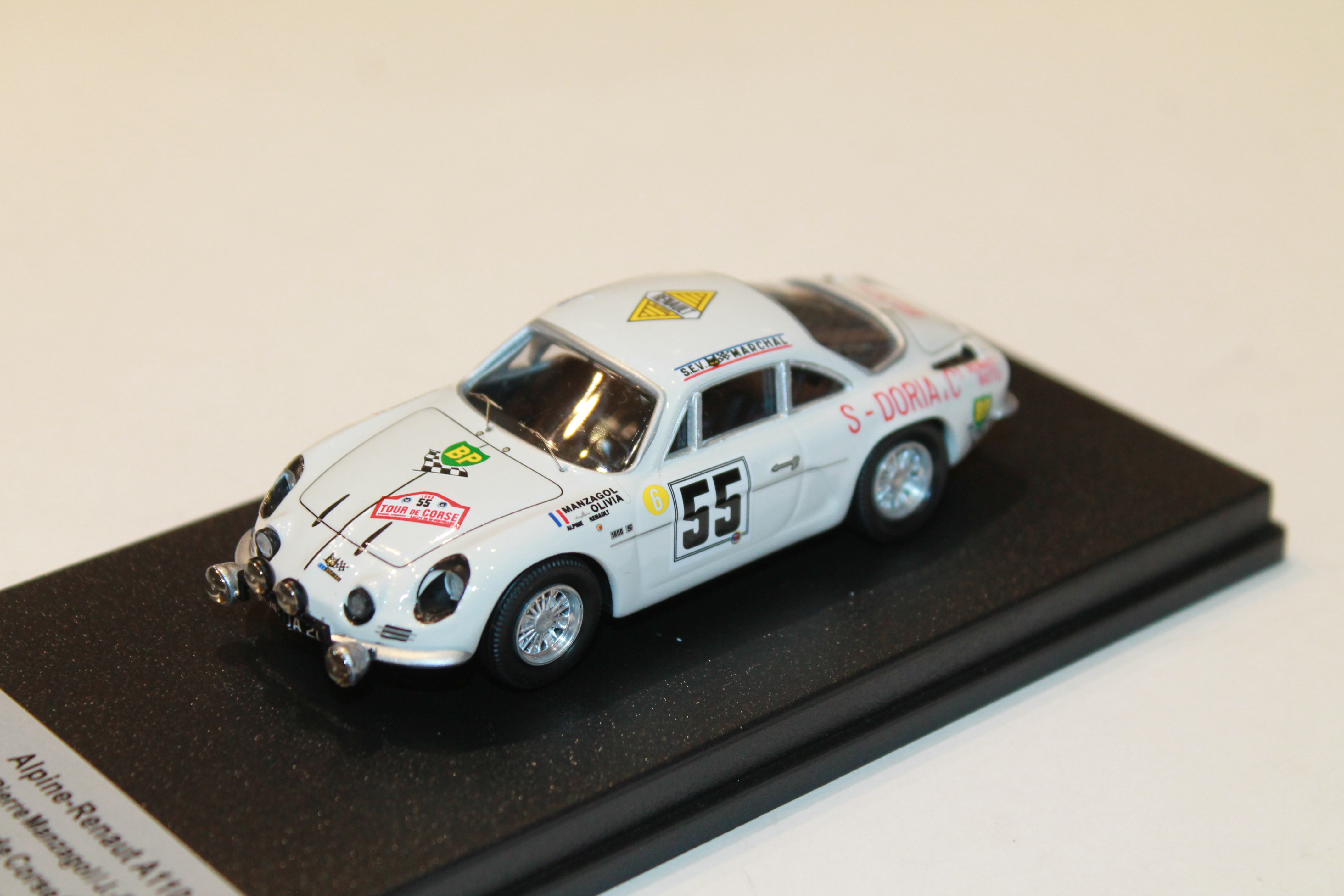 ALPINE RENAULT A110 N°55 6EME TOUR DE CORSE 1969 TROFEU 1/43°