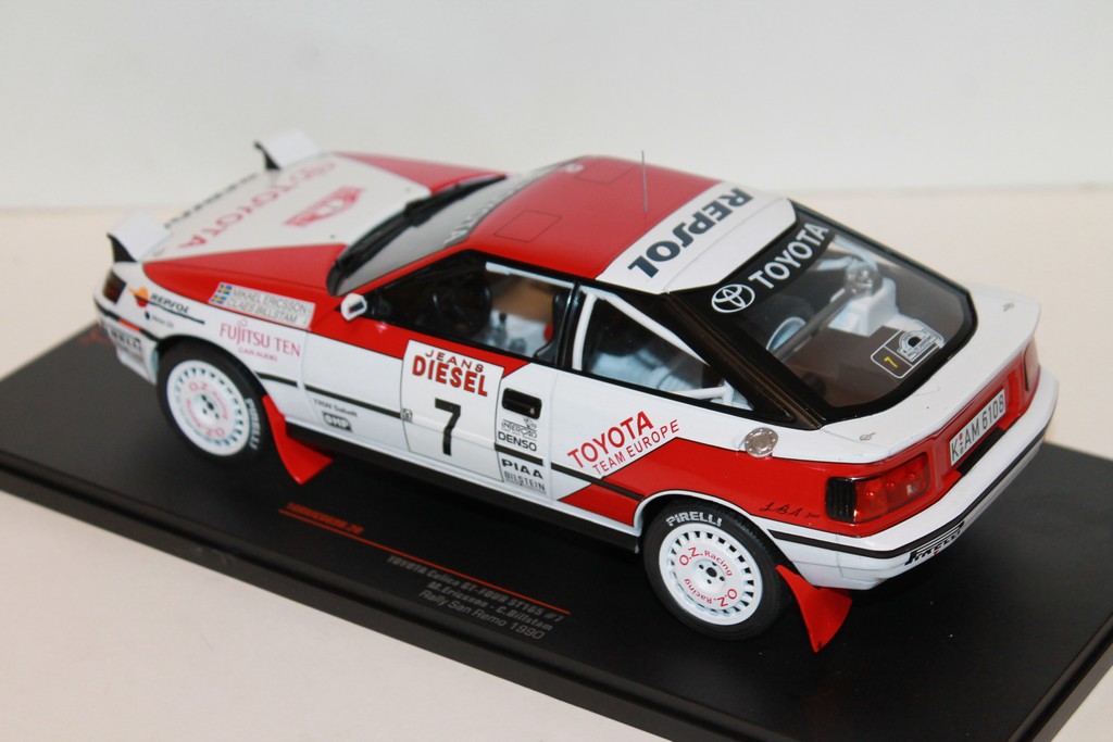 TOYOTA CELICA GT FOUR ST165 #7 RALLY MONTE SAN REMO 1990 IXO 1/18°