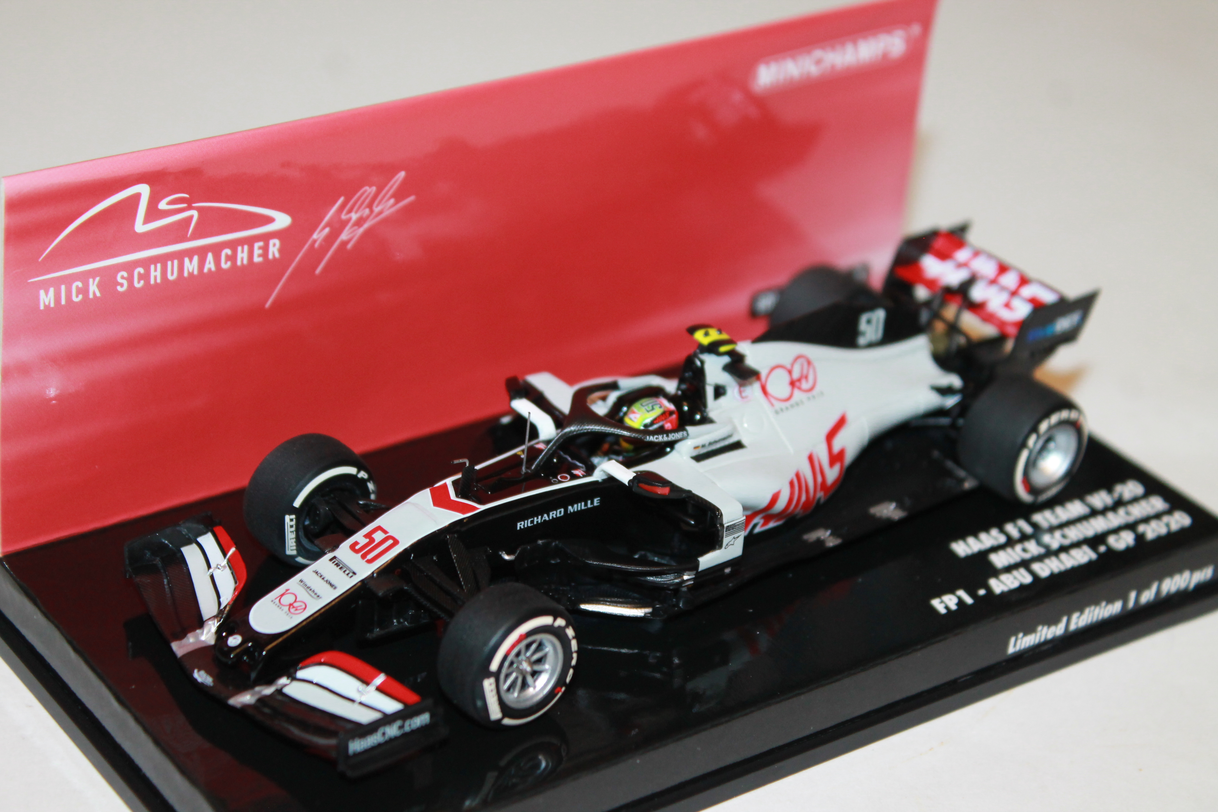 HAAS F1 TEAM VF-20 MICK SCHUMACHER  FP1 ABU DHABI GP 2020 MINICHAMPS 1/43°