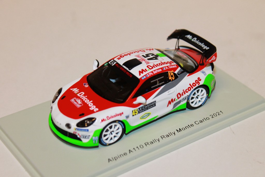 ALPINE A110 N°45 RALLYE RGT MONTE CARLO 2021 SPARK 1/43°