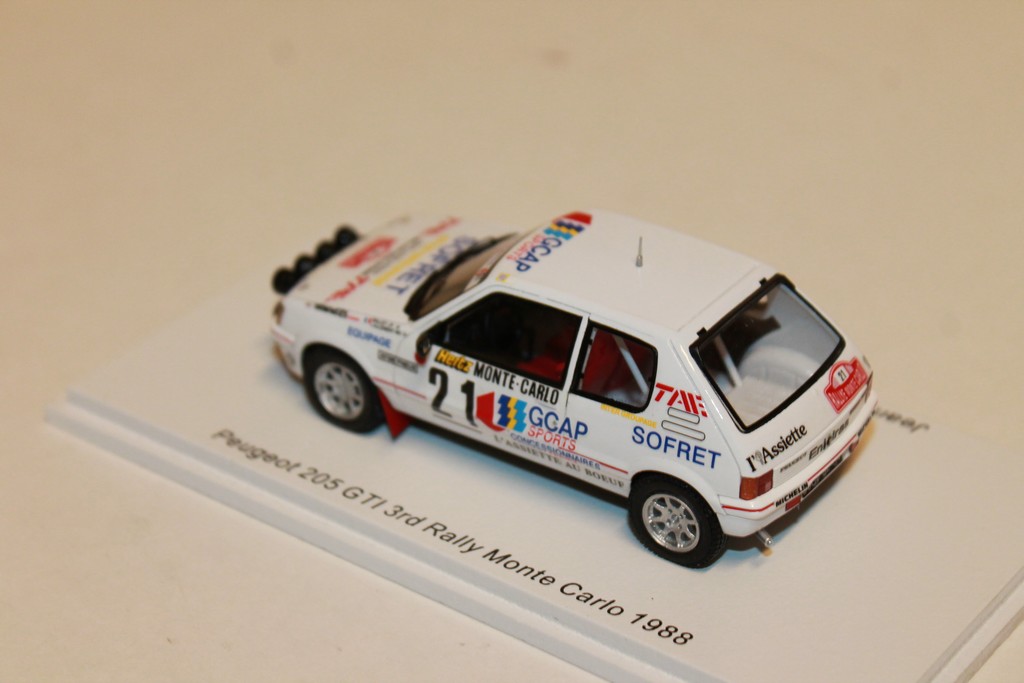PEUGEOT 205 GTI 3ème MONTE CARLO 1988 SPARK 1/43°