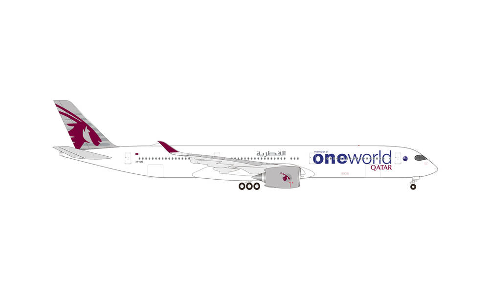 AIRBUS A350-1000 "ONEWORLD" QATAR AIRWAYS HERPA 1/500°