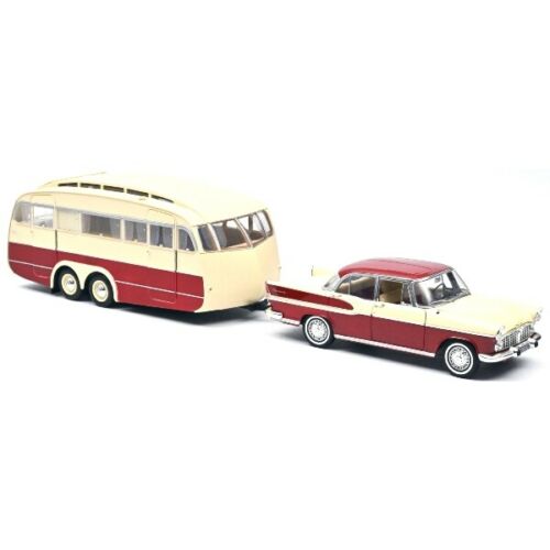 SIMCA VEDETTE CHAMBORD 1958 + CARAVANE HENON NOREV 1/18°