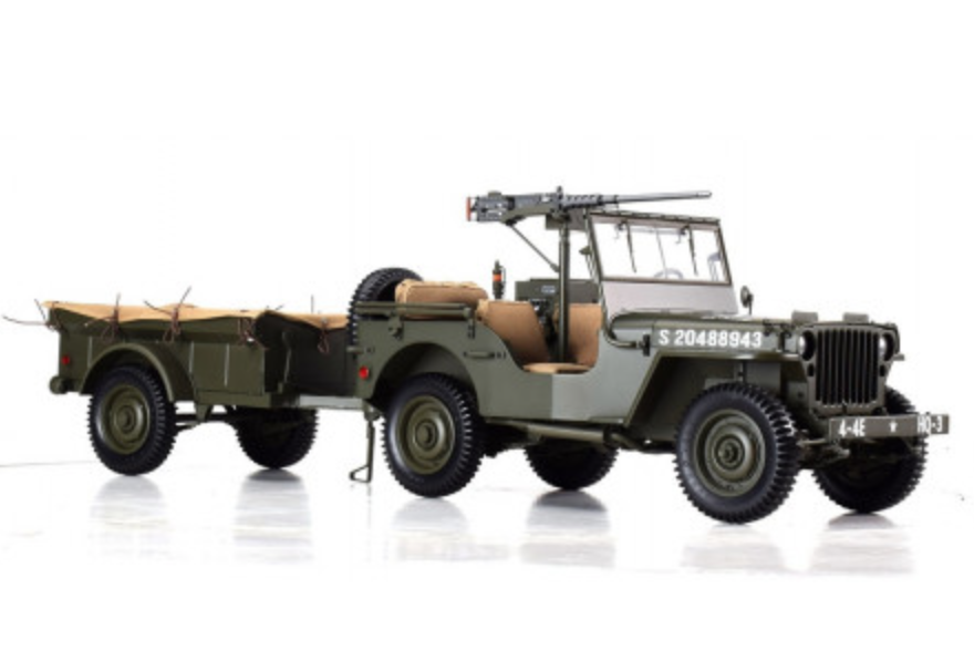 JEEP WILLYS 1943 AVEC REMORQUE ET CANON PREMIUM-X MODELS 1/8°