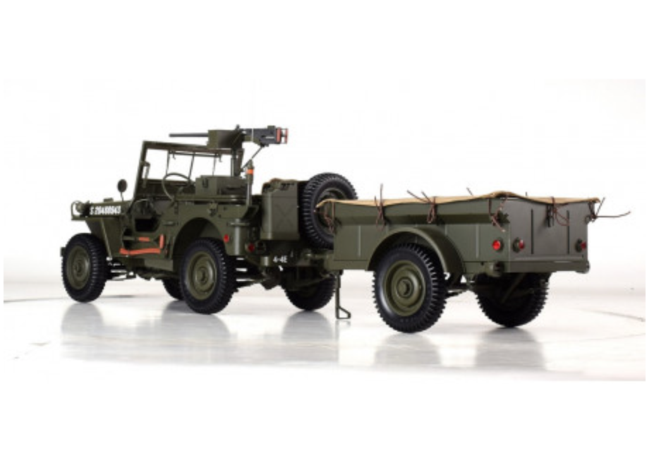 JEEP WILLYS 1943 AVEC REMORQUE ET CANON PREMIUM-X MODELS 1/8°