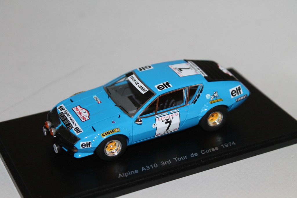 ALPINE A310 N°7 3EME DU TOUR DE CORSE 1974 SPARK 1/43°